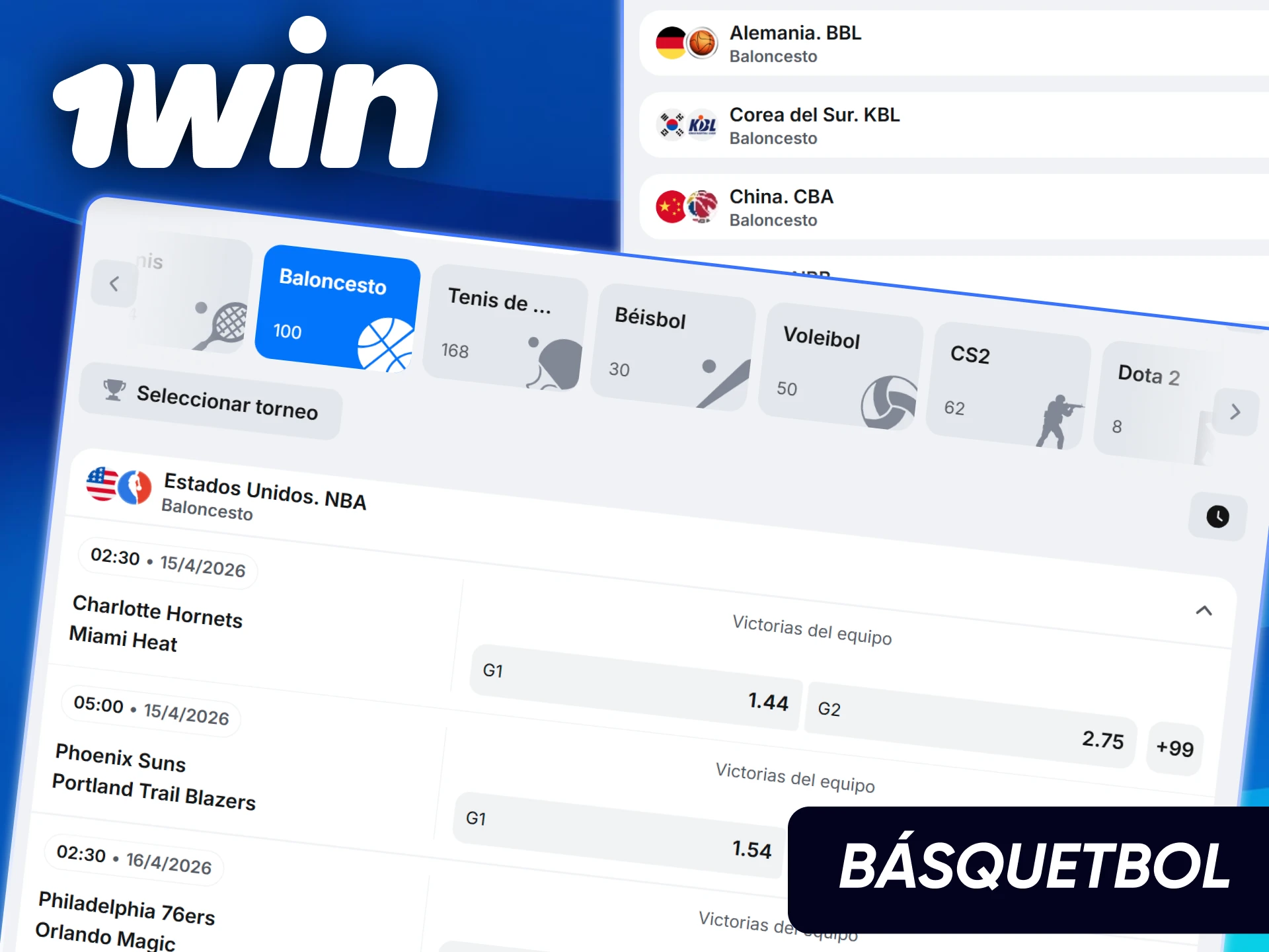 Línea de apuestas de básquetbol en 1win