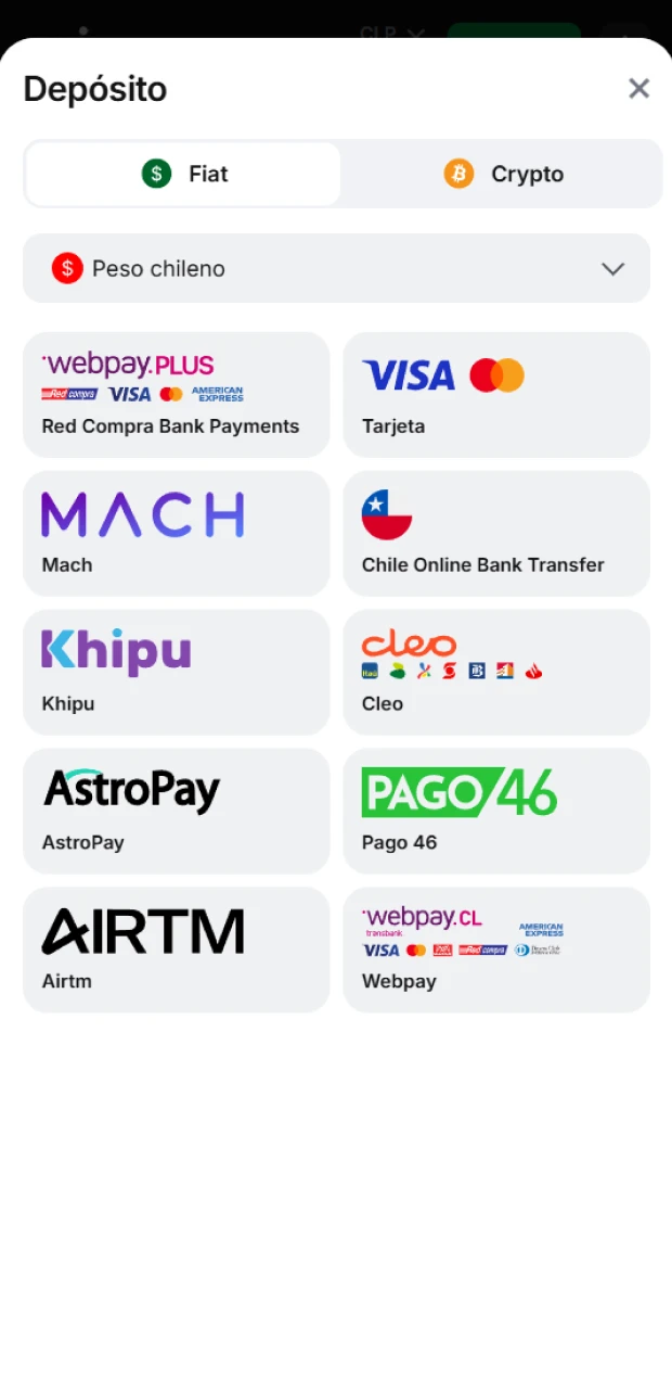 Haz tu primer depósito de saldo en la aplicación 1win Chile.