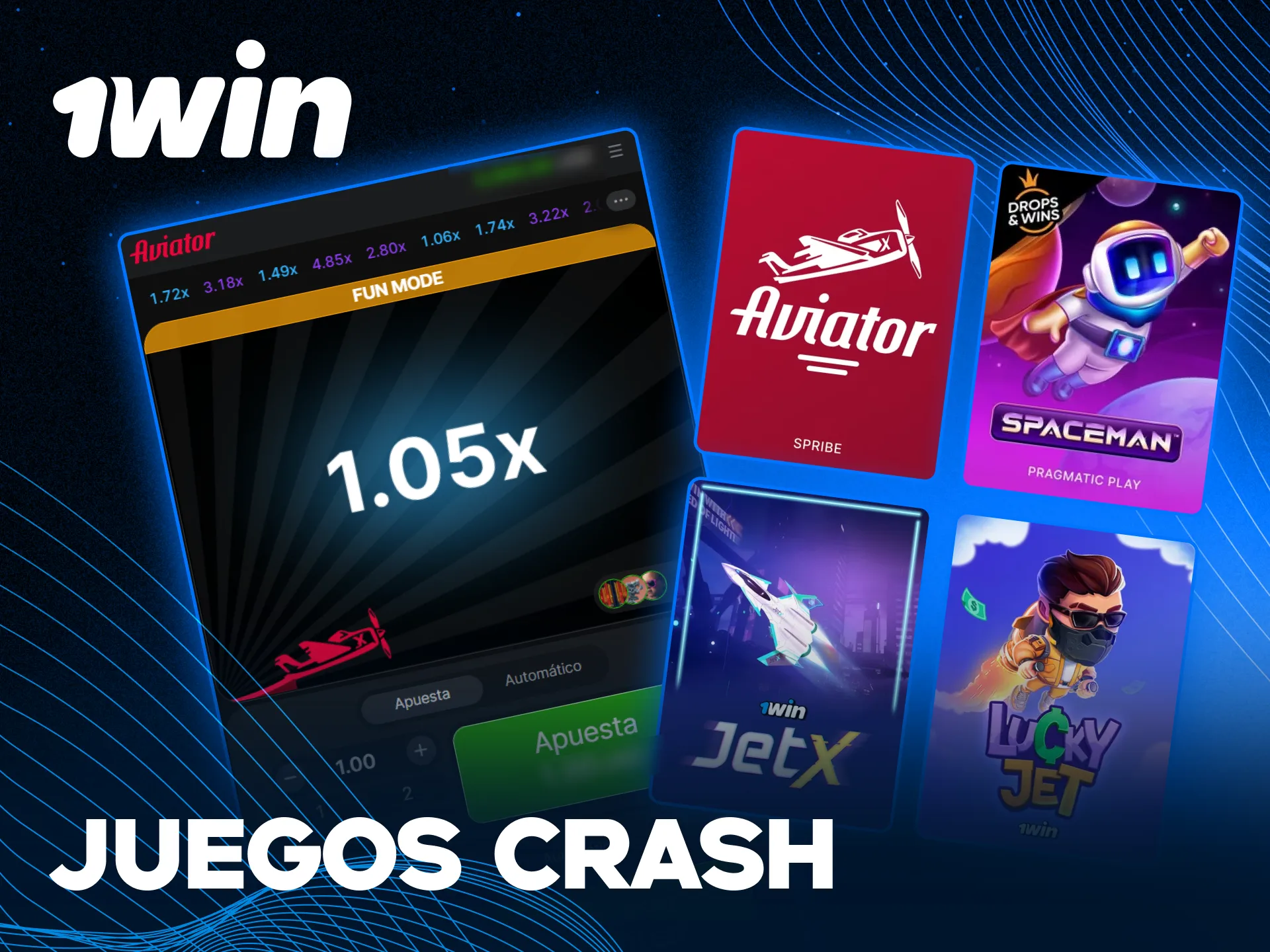 Diviértete con los juegos crash más populares en la aplicación 1win ahora.