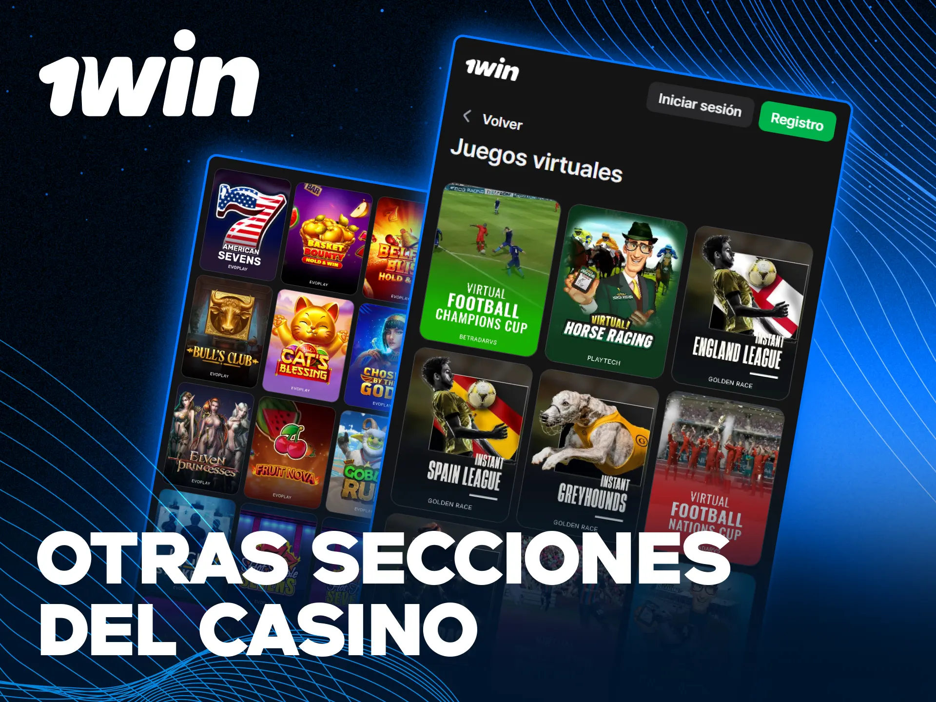 Explora otras secciones de casino en la aplicación 1win Chile.