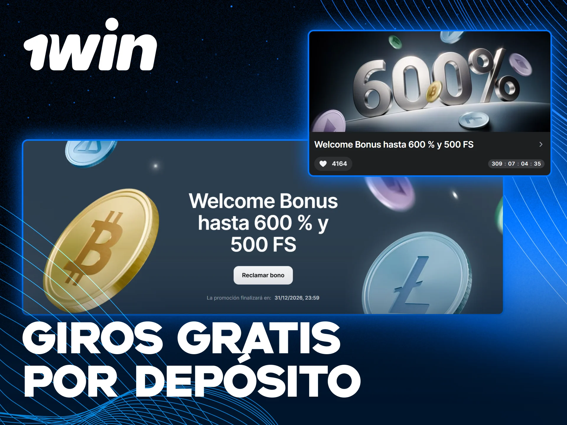 Consigue tiradas gratuitas adicionales con el bono de casino en 1win ahora.