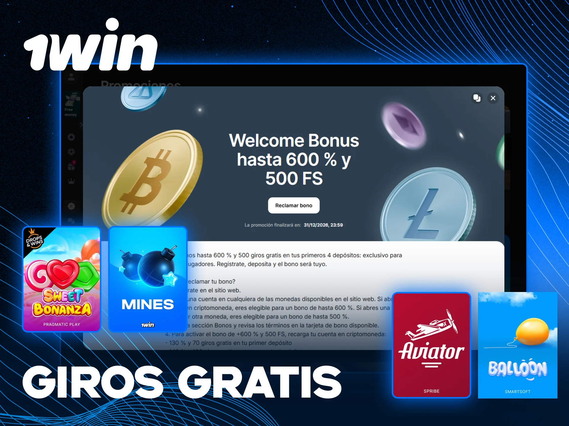 Consigue tiradas gratuitas exclusivas para juegos de casino en 1win ahora.