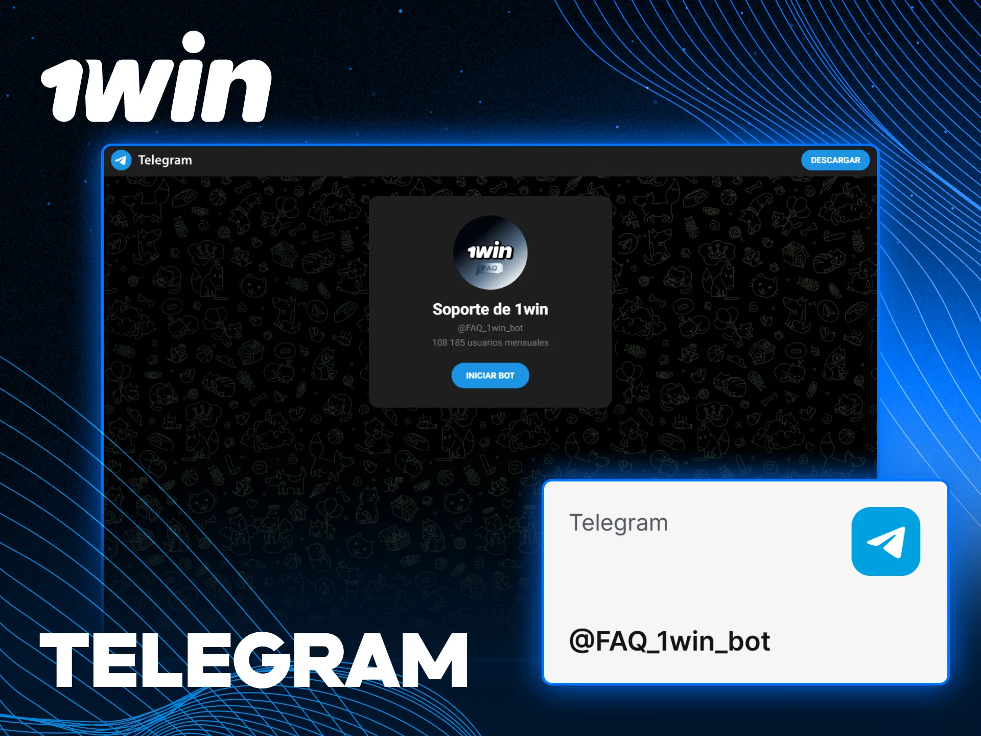 Contacta a través del canal de Telegram al soporte técnico de 1win.