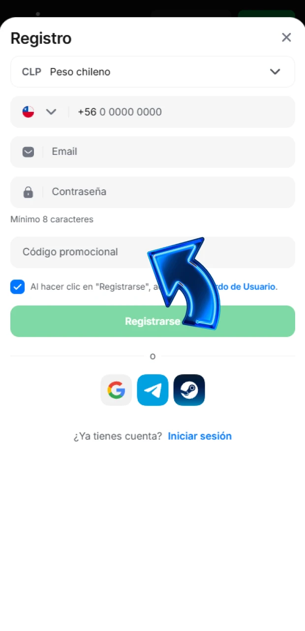 Ingresa tus llaves de acceso y códigos durante el registro en 1win.