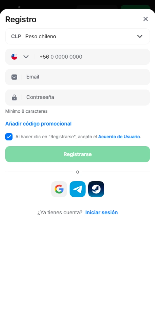 Elige la modalidad preferida para completar tu registro en 1win hoy.